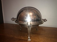 Tigela de taurina vintage RODGERS EP Silverplate buffet de café da manhã coberta com 3 pés comprar usado  Enviando para Brazil