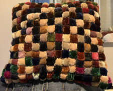 Antiguidade Vintage Almofada Puff Veludo Multicolorida Tom de Joia Bolas Puff 18x18” Rara comprar usado  Enviando para Brazil