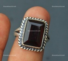 Anel filha octógono pedra preciosa quartzo esfumaçado nova banda prata esterlina 925 EUA 8 comprar usado  Enviando para Brazil