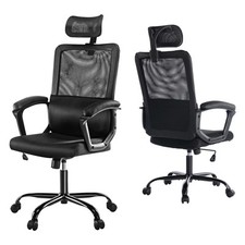 JHK OFFICE MALHA TRASEIRA ALTA COMPUTADOR ALTURA LOMBAR TAREFA GIRATÓRIA C-6579-BK - PRETO comprar usado  Enviando para Brazil