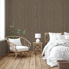 Painel de parede ripado acústico carvalho envelhecido madeira decorativa MDF ripas 3D 2400 x 600 comprar usado  Enviando para Brazil