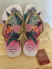 Novo com etiquetas Havaianas NOVO Floral Abacaxi Feminino ~ Tamanho 6 Chinelos EUR 37-38 comprar usado  Enviando para Brazil