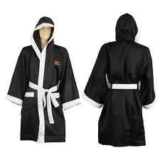Vestido de boxe Playwell cetim liso preto com capuz artes marciais luta entrada, usado comprar usado  Enviando para Brazil
