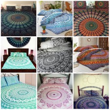 India Ombre mandala capa de edredom duplo reversível algodão conjunto de capa Doona comprar usado  Enviando para Brazil