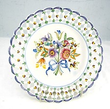  Prato de sobremesa reticulado perfurado pintado à mão Carvalhinho Porto cerâmica edição comprar usado  Enviando para Brazil