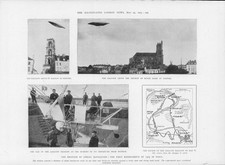Usado, Estampa antiga 1903 - FRANÇA Paris Navegação aérea curso de balão Lebaudy (88) comprar usado  Enviando para Brazil