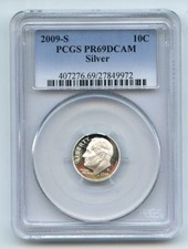 2009 S 10C prata Roosevelt Dime PCGS PR69DCAM, usado comprar usado  Enviando para Brazil