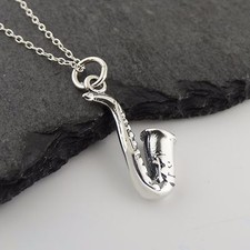 Colar de saxofone - Berloque de prata esterlina 925 instrumento musical de sax  comprar usado  Enviando para Brazil
