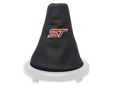 FORD FIESTA MK5 2002-2008 CUFFIA LEVA CAMBIO PELLE NERA RICAMO ST ROSSO, usado comprar usado  Enviando para Brazil