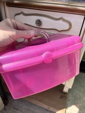 Antigo Organizador de Armazenamento de Maquiagem Caboodles Rosa Roxo Estojo Rígido Espelho comprar usado  Enviando para Brazil