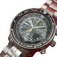 SEIKO 7T62-0EB0 piloto cronógrafo alarme relógio de quartzo mostrador preto funcionando Japão comprar usado  Enviando para Brazil