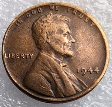 Usado, Moeda de centavo rara 1944 Lincoln Wheat Penny sem marca em perfeito estado “L” em aro Liberty erro EUA comprar usado  Enviando para Brazil