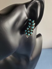 Brincos antigos Zuni petit point turquesa prata esterlina parafuso atrás orelha sussurrador comprar usado  Enviando para Brazil