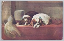 Cavalier King Charles Spaniels descansando por chapéu, cartão de arte comprar usado  Enviando para Brazil