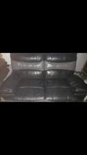 Sofa black seater for sale  BURNLEY