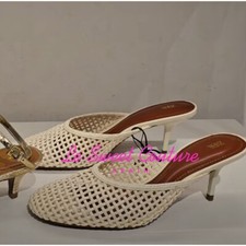 ZARA WOMAN NOVO COM ETIQUETAS SS25 MULES DE SALTO TRANÇADO BRANCO 2228/510/001 comprar usado  Enviando para Brazil