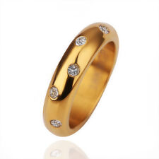 Anel de noivado feminino folheado a ouro 18K elementos cristal aliança de casamento tamanho 6-10 comprar usado  Enviando para Brazil