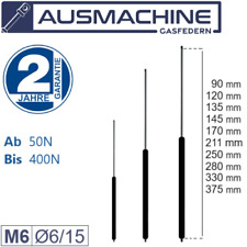 6/15 mm Gasdruckfeder 90 - 375mm Länge 50N - 400N Gasfeder Gasdruckdämpfer M6 comprar usado  Enviando para Brazil