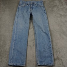 Jeans masculino Levis 505 31x30 azul denim desgastado perna reta lavagem leve comprar usado  Enviando para Brazil