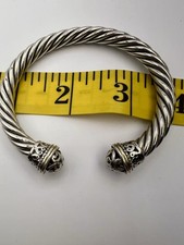 Pulseira rara vintage Carolina Herrera 7 mm prata esterlina cabo, usado comprar usado  Enviando para Brazil