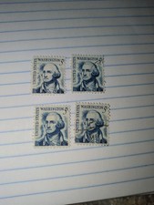 Usado, Selo vintage azul George Washington 5 centavos (4) - Quatro unidades comprar usado  Enviando para Brazil