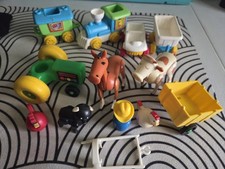 Lote de galinhas Fisher Price Little People vintage carrinho reboque trator agrícola comprar usado  Enviando para Brazil