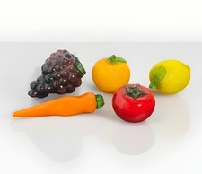 Usado, Lote de 5 arte vidro frutas grandes legumes uvas limão laranja tomate cenoura comprar usado  Enviando para Brazil