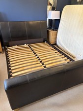 Brown leather bed for sale  DERBY