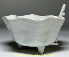 4"Velha dinastia chinesa porcelana ciana lótus vaso de vinho copo de vinho comprar usado  Enviando para Brazil