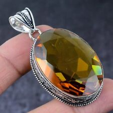 Pingente de prata esterlina 925 feito à mão pedra preciosa citrino natural 2,36" v977 comprar usado  Enviando para Brazil
