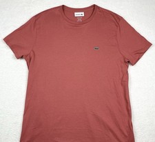Camiseta masculina manga curta Lacoste coral gola redonda algodão pima ajuste regular GG nova sem etiquetas comprar usado  Enviando para Brazil