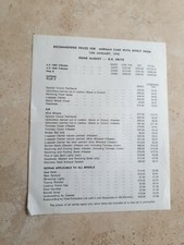 Morgan price list for sale  WIRRAL