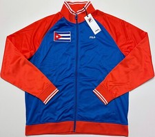 Jaqueta Cuba Rhory Track Top Zíper Completo Azul Branco Bandeira Cubana Masculina Fila Tamanho XL comprar usado Jaqueta Cuba Rhory Track Top Zíper Completo Azul Branco Bandeira Cubana Masculina Fila Tamanho XL comprar usado  Enviando para Brazil