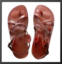 Sandalias de cuero para hombre gladiador zapatos bíblicos planos de verano Reino Unido 4-15 EU 36-50 segunda mano  Embacar hacia Mexico