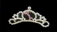 Usado, Mini tiara de cristal strass prata cachorro com osso rosa quente.Pente.Tiara.1"Altura. comprar usado  Enviando para Brazil