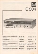 Dual 804 bedienungsanleitung gebraucht kaufen  Oldenburg (Oldenburg)