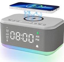 Alto-falante despertador carregador sem fio, despertadores digitais quartos Bluetooth... comprar usado  Enviando para Brazil