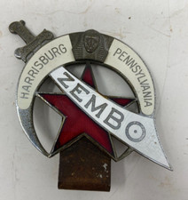 Emblema antigo de grade de radiador Zembo Harrisburg Lodge com ferragens, usado comprar usado  Enviando para Brazil