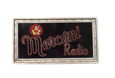 Placa de parede vintage iluminada de revendedor de rádio Marconi com vidro pintado ao contrário comprar usado  Enviando para Brazil