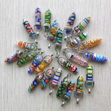 100 peças pingentes mistos de amuleto de ponta de pilar de vidro com milhares de flores para fabricação de joias comprar usado  Enviando para Brazil