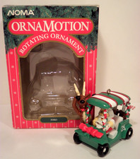 Noma Ornamotion Fore! Carrinho de enfeite de golfe giratório 1989 Papai Noel na caixa Natal veado comprar usado  Enviando para Brazil