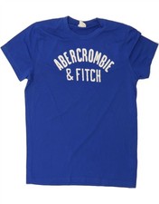 Camiseta masculina gráfica ABERCROMBIE & FITCH algodão azul médio BI05 comprar usado  Enviando para Brazil