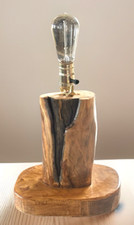 Abajur de mesa vintage rústico madeira maciça feito à mão cabine lodge 13" de altura 9,5"x8" comprar usado  Enviando para Brazil