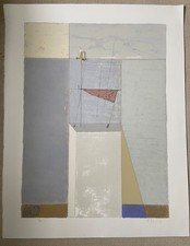 MAURO CASARIN 1999 LITOGRAFIA ABSTRATA NEUTRA IMPRESSÃO GRANDE CINZA ROSA AZUL OCRE comprar usado  Enviando para Brazil