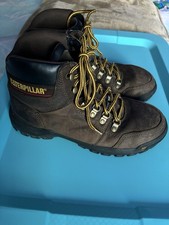 Bota de trabalho masculina Caterpillar contorno biqueira de aço 9 / P90803 selo marrom / seminova comprar usado  Enviando para Brazil