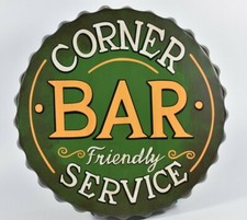 Usado, Placa de canto tampa de garrafa cerveja lata 13" serviço amigável decoração Mancave boa comprar usado  Enviando para Brazil