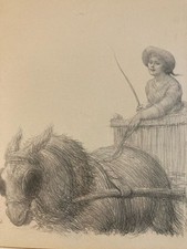 Litografía Retrato Burro Animal 1930 a Identificar Grabado Lito Arte Estampa comprar usado  Enviando para Brazil