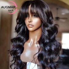 Perucas de cabelo humano frente de renda 13x4 com franjas onda corporal transparente HD perucas de renda comprar usado  Enviando para Brazil