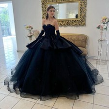 Vestidos pretos Quinceanera babados de aniversário festa formatura vestidos de baile vestido 16 anos comprar usado  Enviando para Brazil