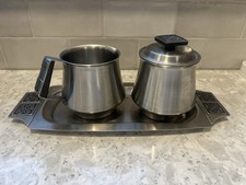 Usado, Açúcar e creme Rogers-Insilco moda aço inoxidável com bandeja comprar usado Usado, Açúcar e creme Rogers-Insilco moda aço inoxidável com bandeja comprar usado  Enviando para Brazil